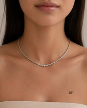 Graduated Moissanite Tennis Necklace 2mm