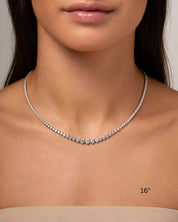 Graduated Moissanite Tennis Necklace 3mm