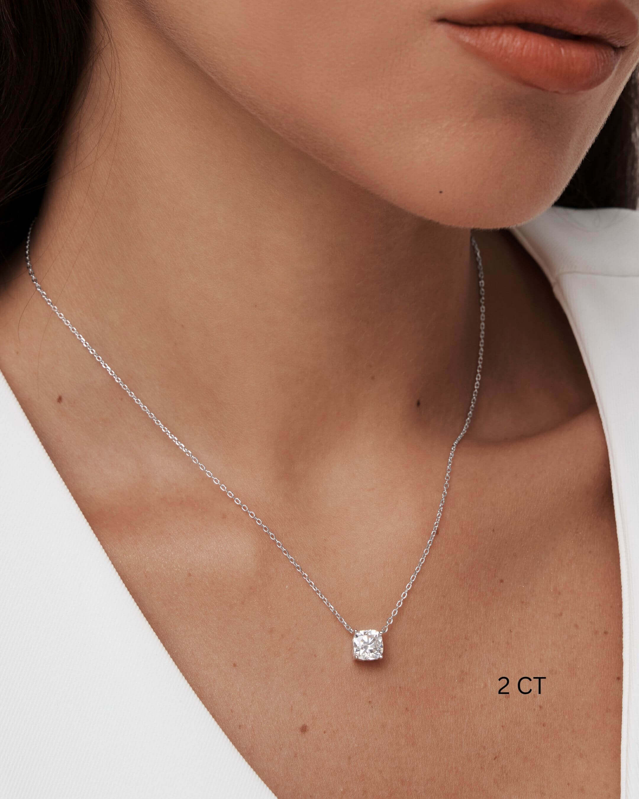 Cushion Cut Moissanite Necklace