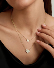 Layered Pavé Moissanite Heart Necklace
