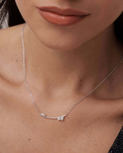 Moissanite Cluster Bar Necklace