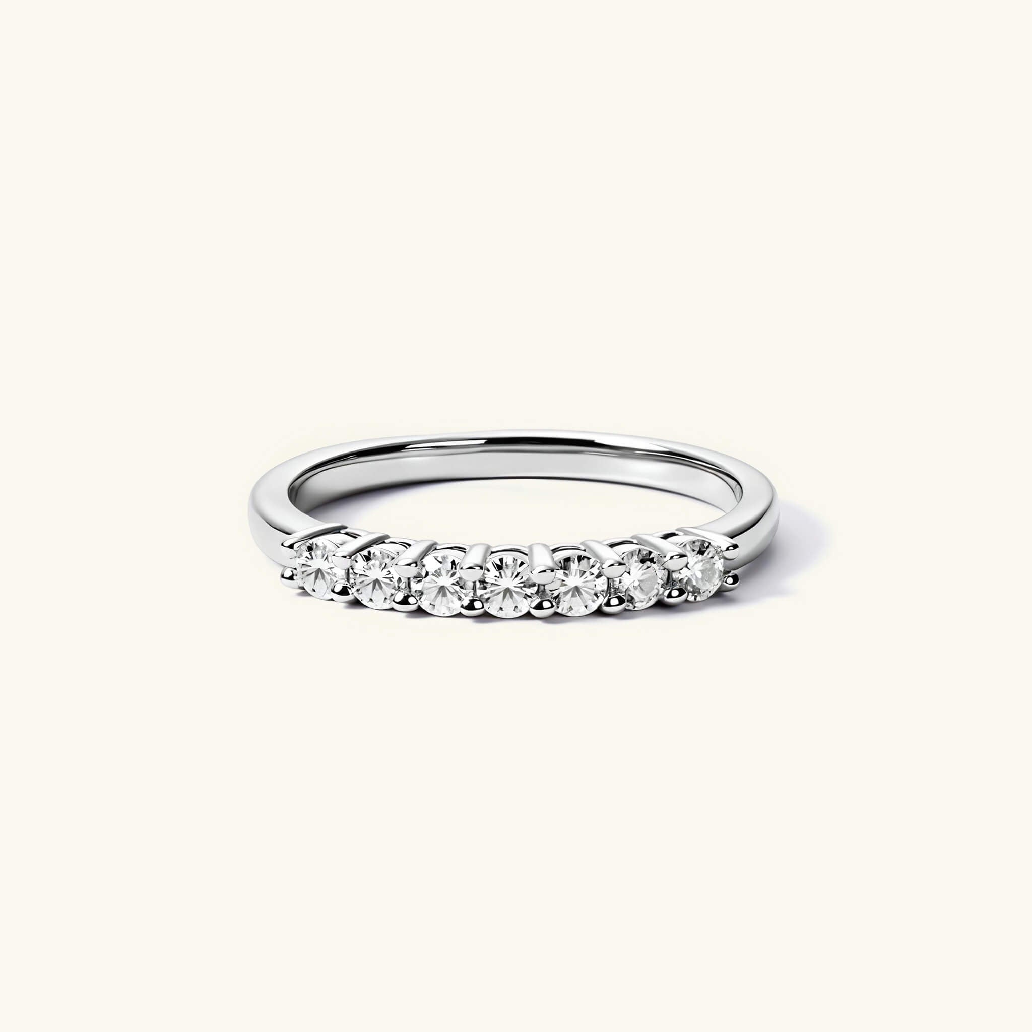 2.5mm Moissanite Half Eternity Ring