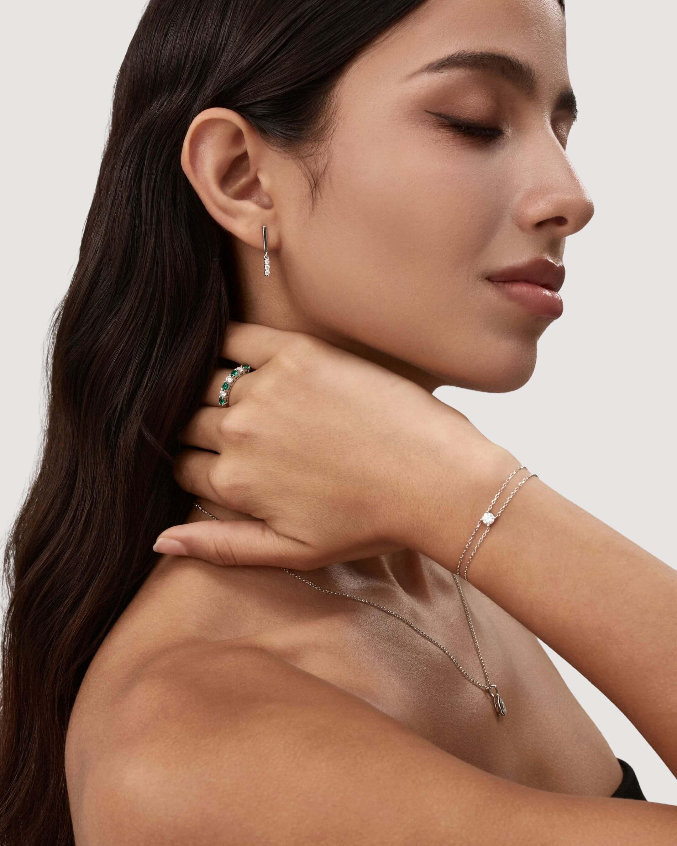 Bar Drop Moissanite Earrings
