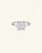 Three Stone Cushion Cut Moissanite Ring