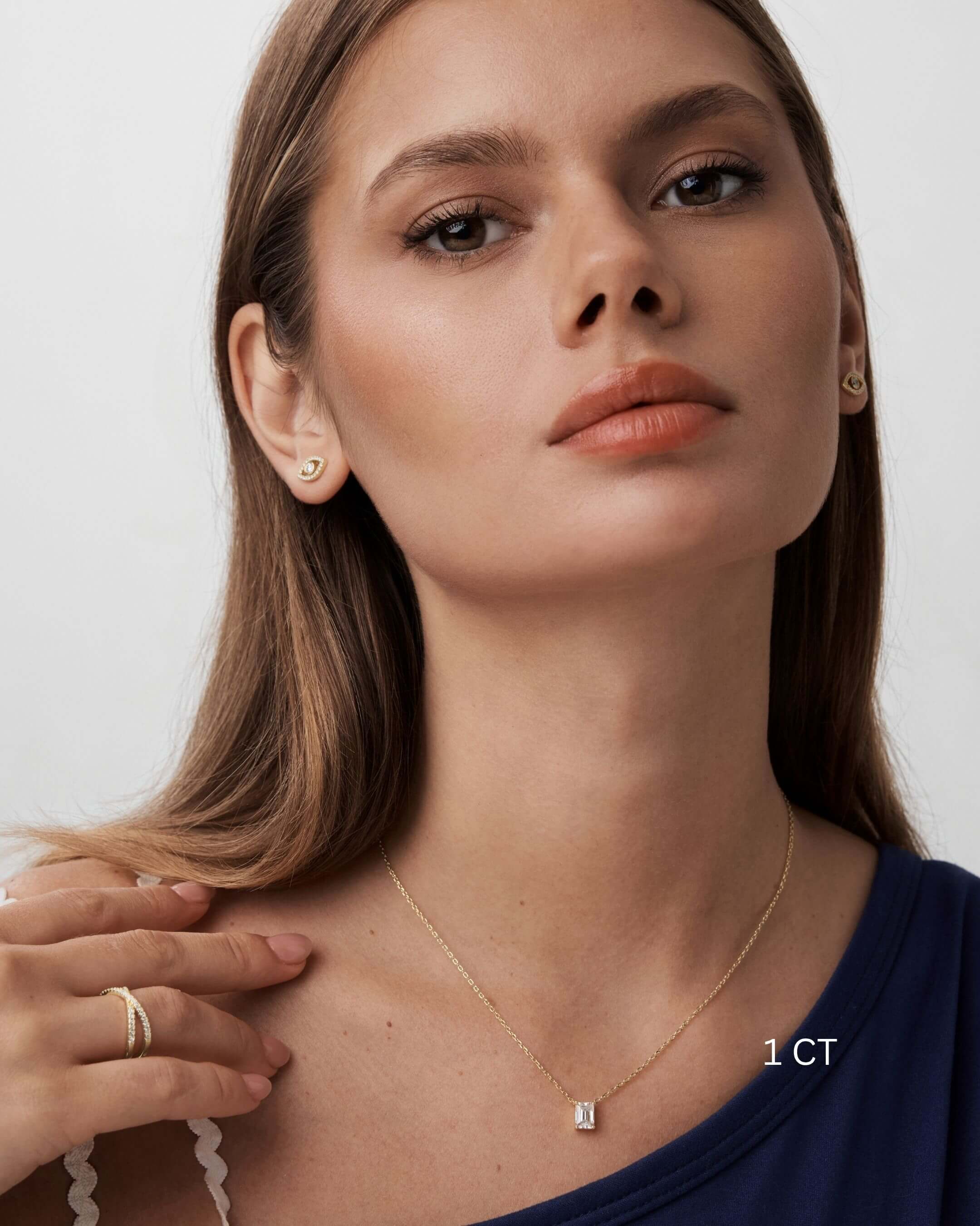 Emerald Cut Moissanite Necklace