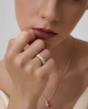 4mm Moissanite Princess Cut Half Eternity Ring