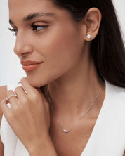 Moissanite Baguette Round Necklace