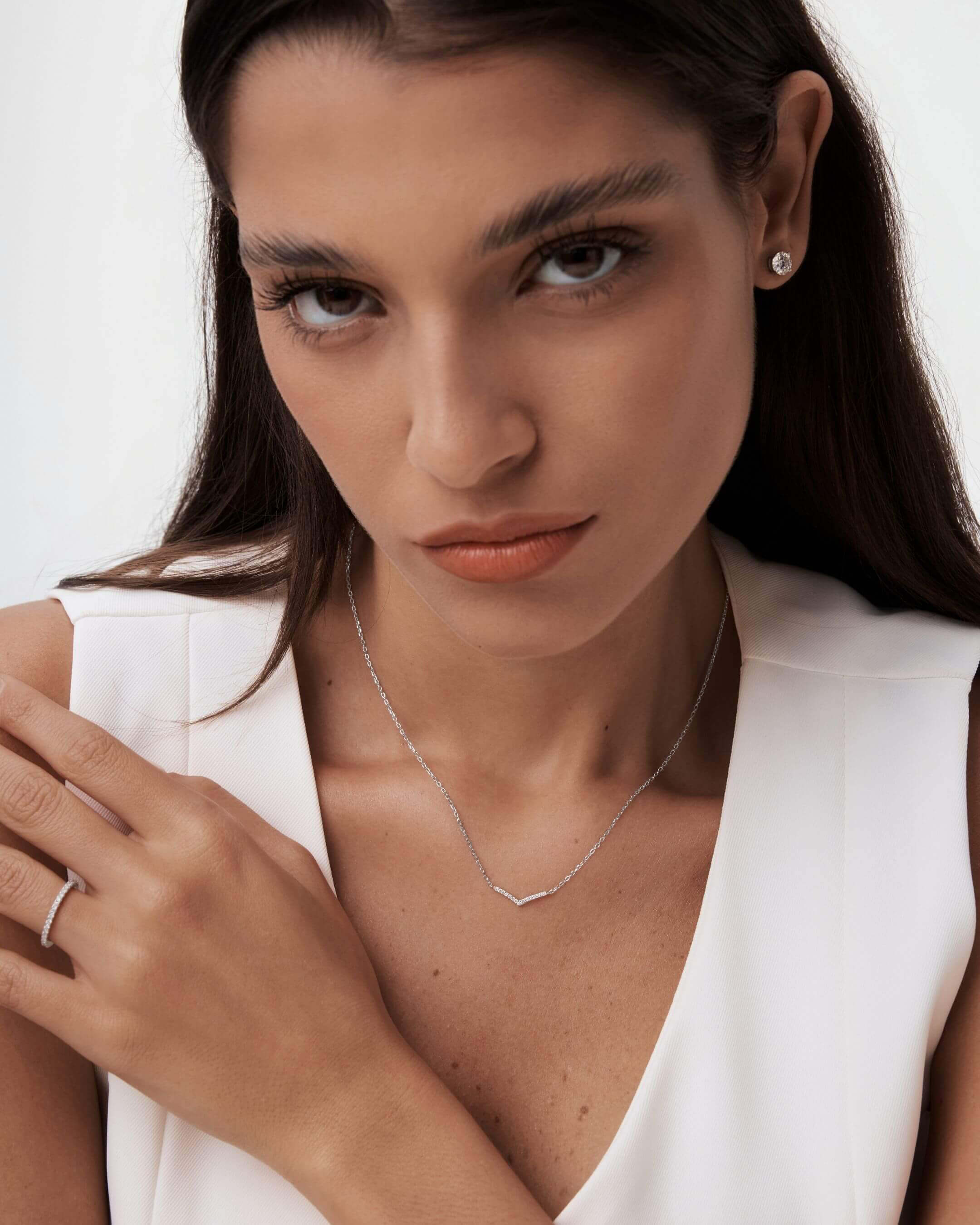 Pavé Moissanite Wishbone Necklace