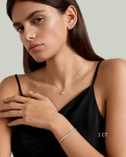 Asscher Cut Bezel Moissanite Necklace