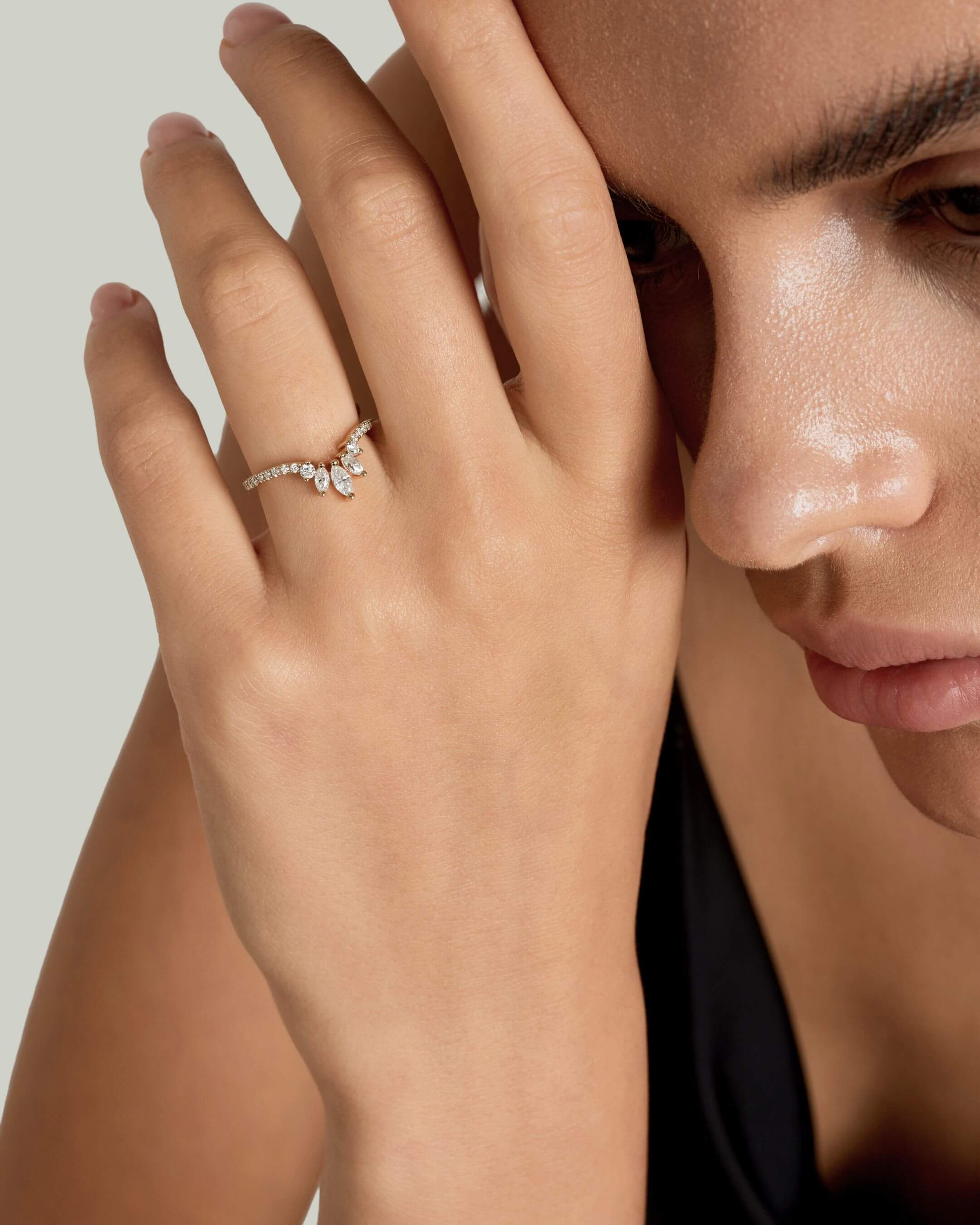Marquise Trio Moissanite Ring