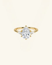 Three Stone Pear Cut Moissanite Ring