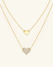 Layered Pavé Moissanite Heart Necklace