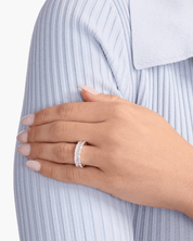 9ct Moissanite Emerald Cut Eternity Ring