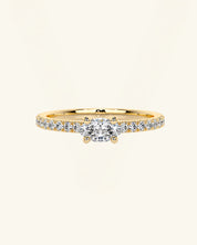 East West Marquise Solitaire Pavé Moissanite Ring