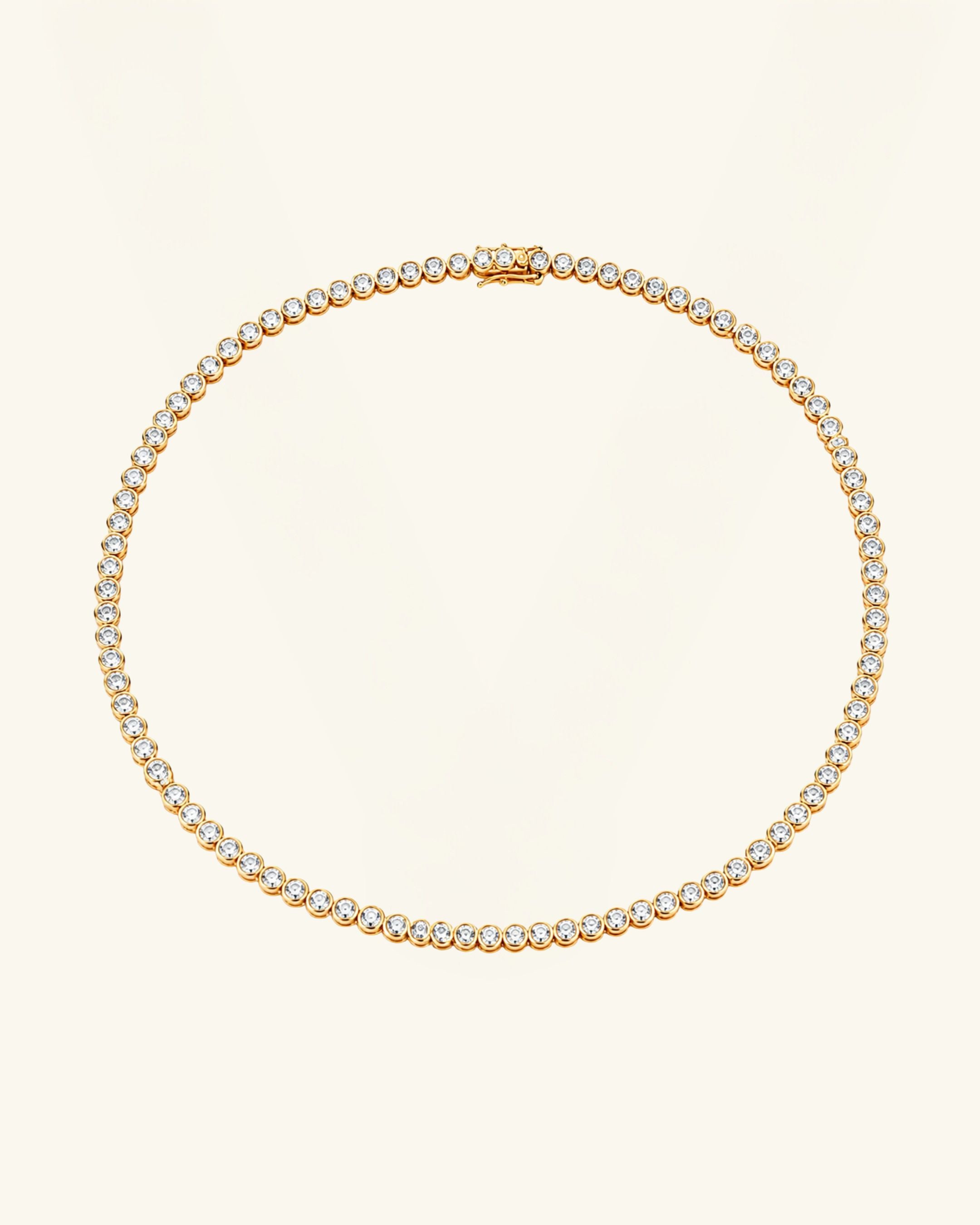 Bezel Moissanite Tennis Necklace 4mm