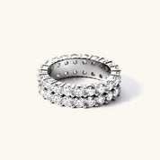 6mm Double Row Moissanite Eternity Ring