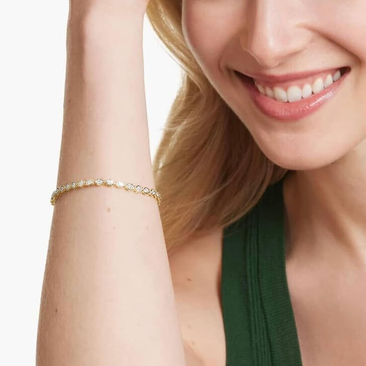 Bezel Pear Moissanite Tennis Bracelet