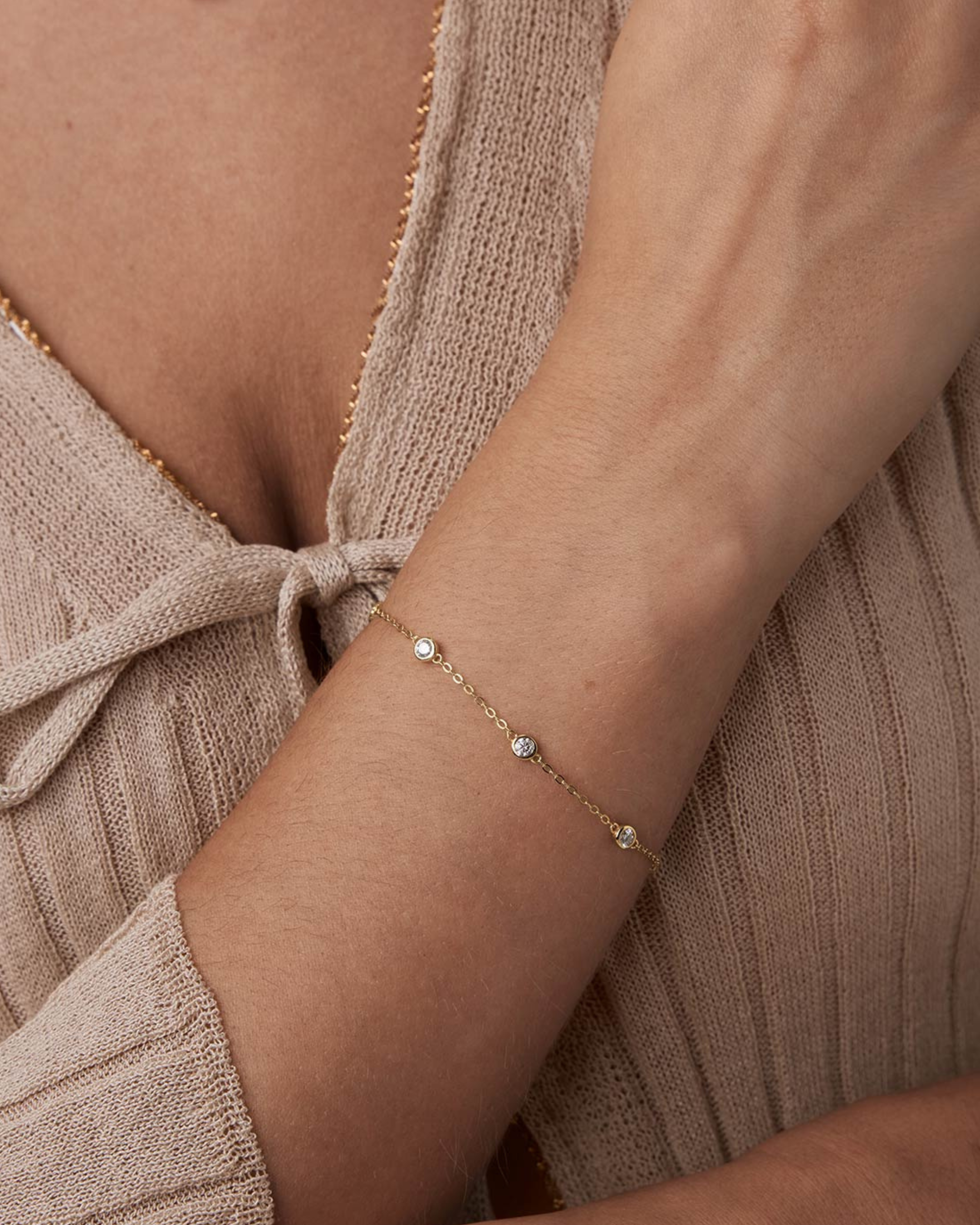 Multi Moissanite Station Bracelet