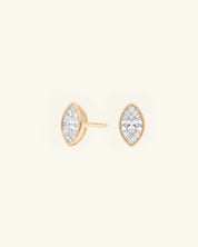Marquise Cut Bezel Moissanite Stud Earrings