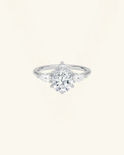 Three Stone Pear Cut Moissanite Ring