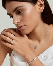 Asscher Cut Bezel Moissanite Stud Earrings