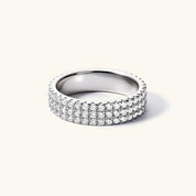 5mm Triple Row Moissanite Eternity Ring