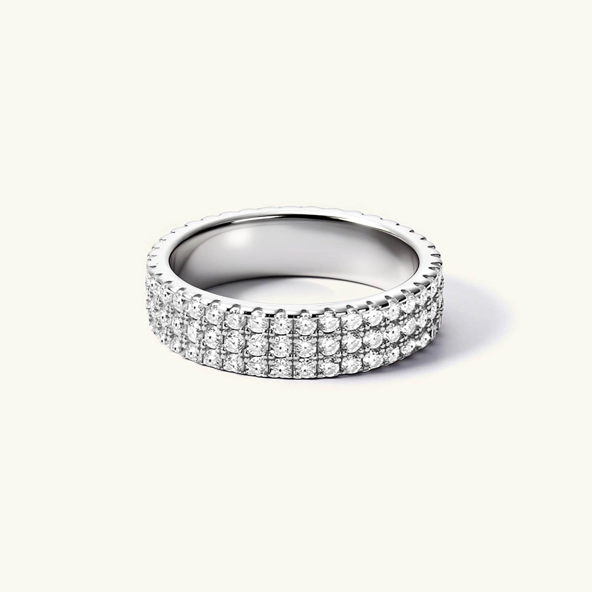 5mm Triple Row Moissanite Eternity Ring