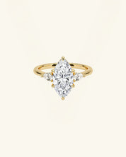 Three Stone Marquise Cut Moissanite Ring