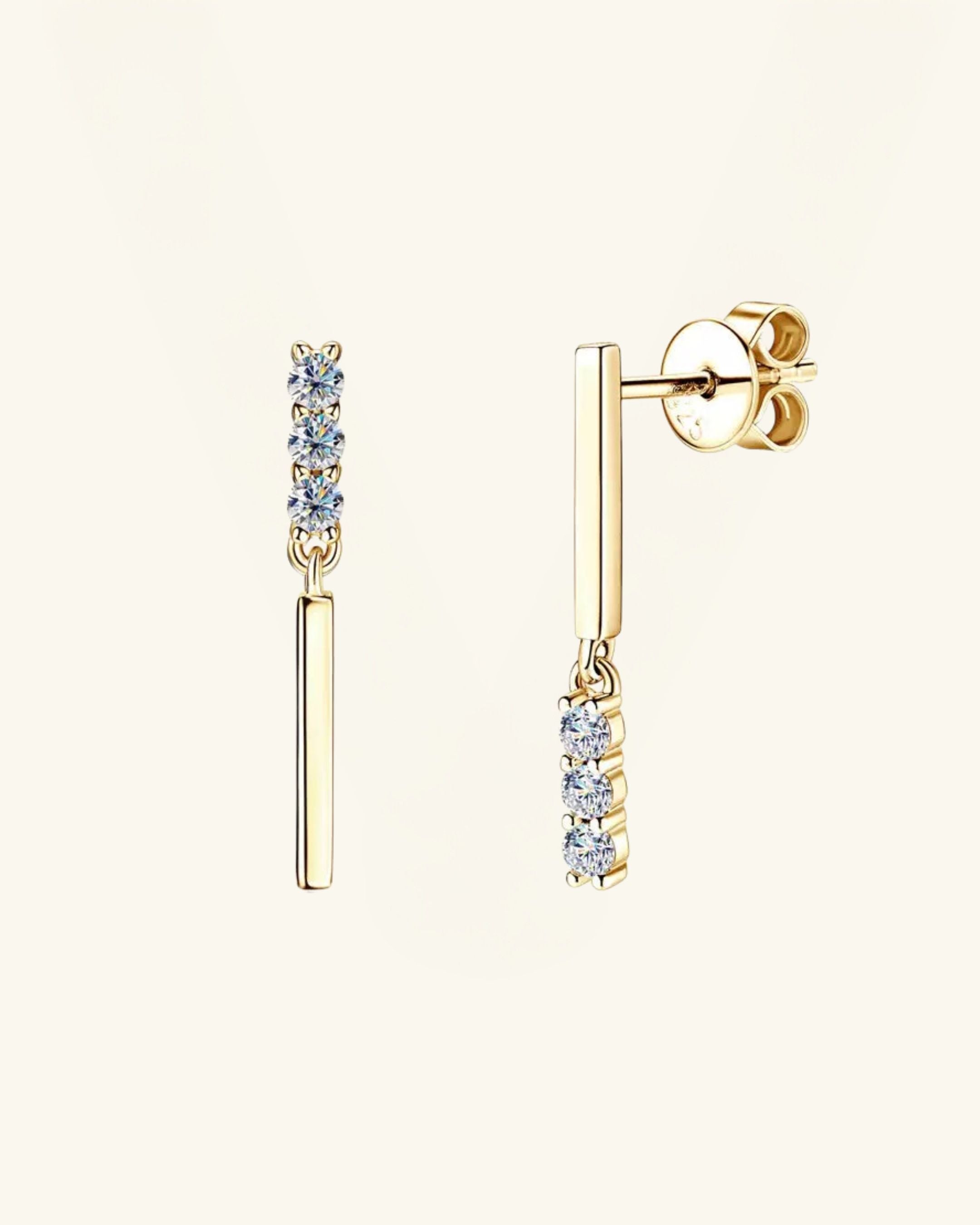 Bar Drop Moissanite Earrings