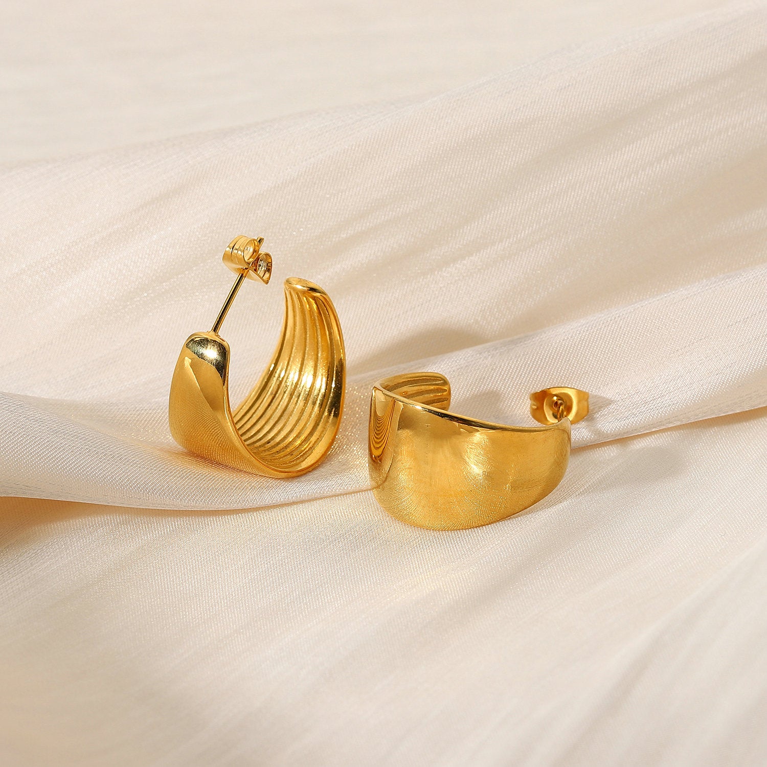 Chunky Gold Hoop Earrings