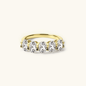2.5ct Moissanite Oval Half Eternity Ring