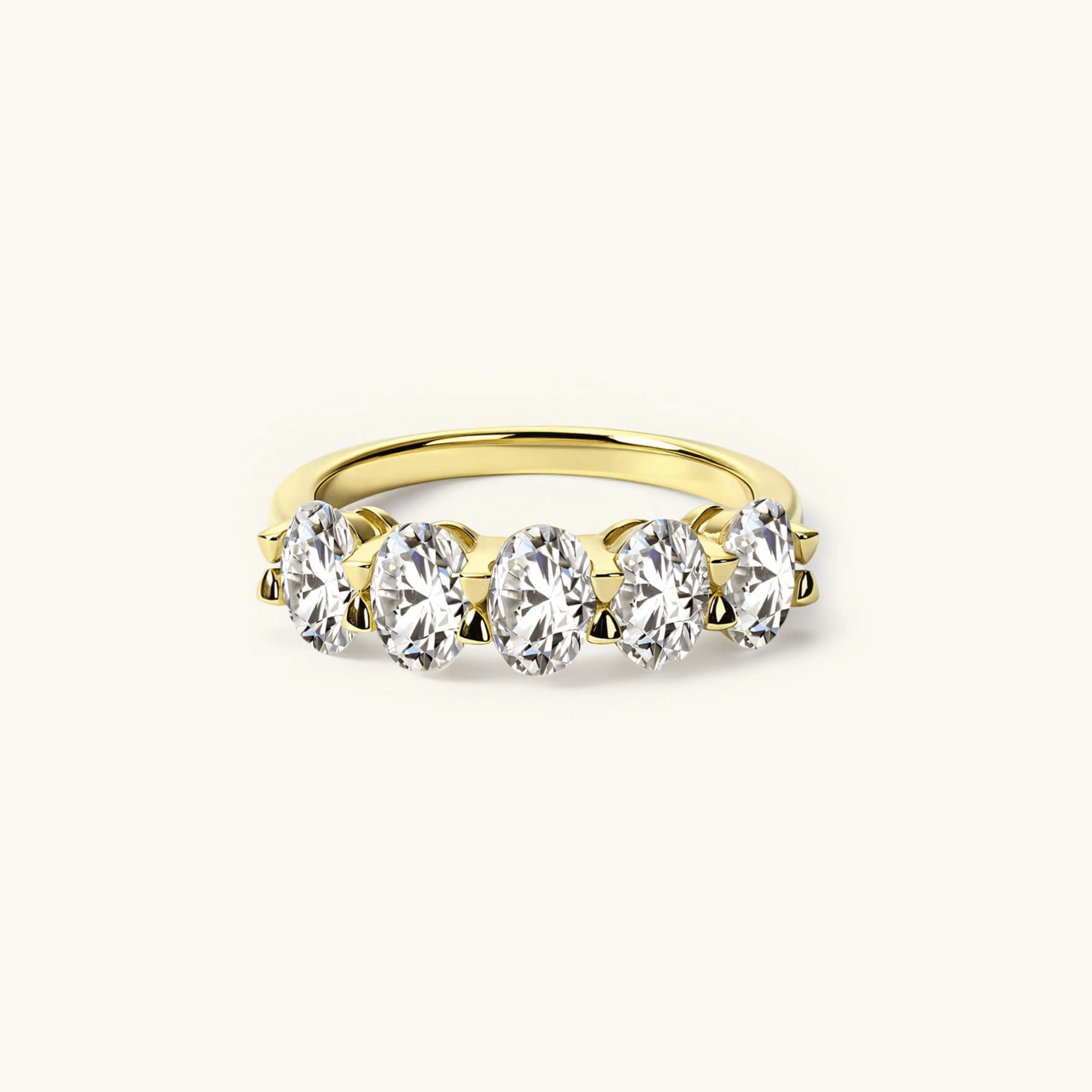 2.5ct Moissanite Oval Half Eternity Ring