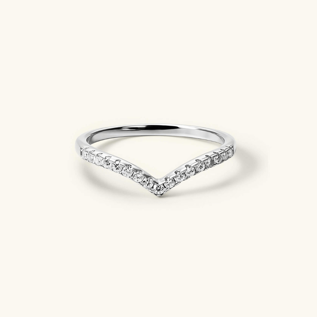 Moissanite V-Shaped Ring