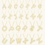 Moissanite Bubble Letter Necklace