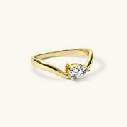 Moissanite Slim Dome Figure Ring