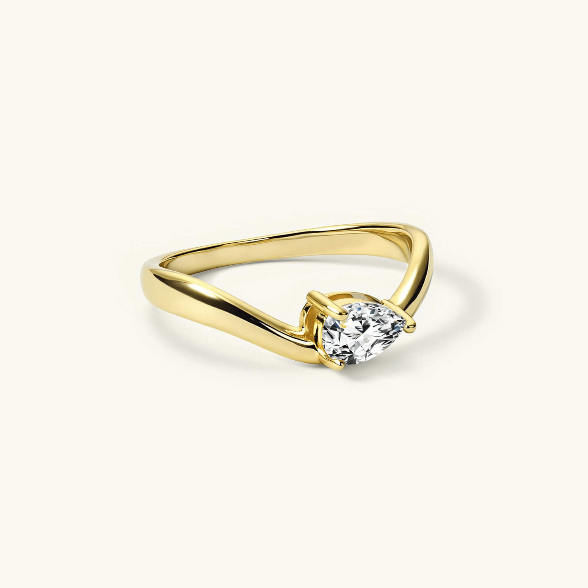 Moissanite Slim Dome Figure Ring