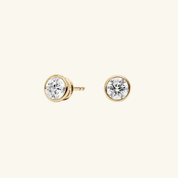 Bezel Set Moissanite Stud Earrings