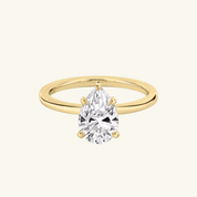 2ct Moissanite Pear Cut Solitaire Ring