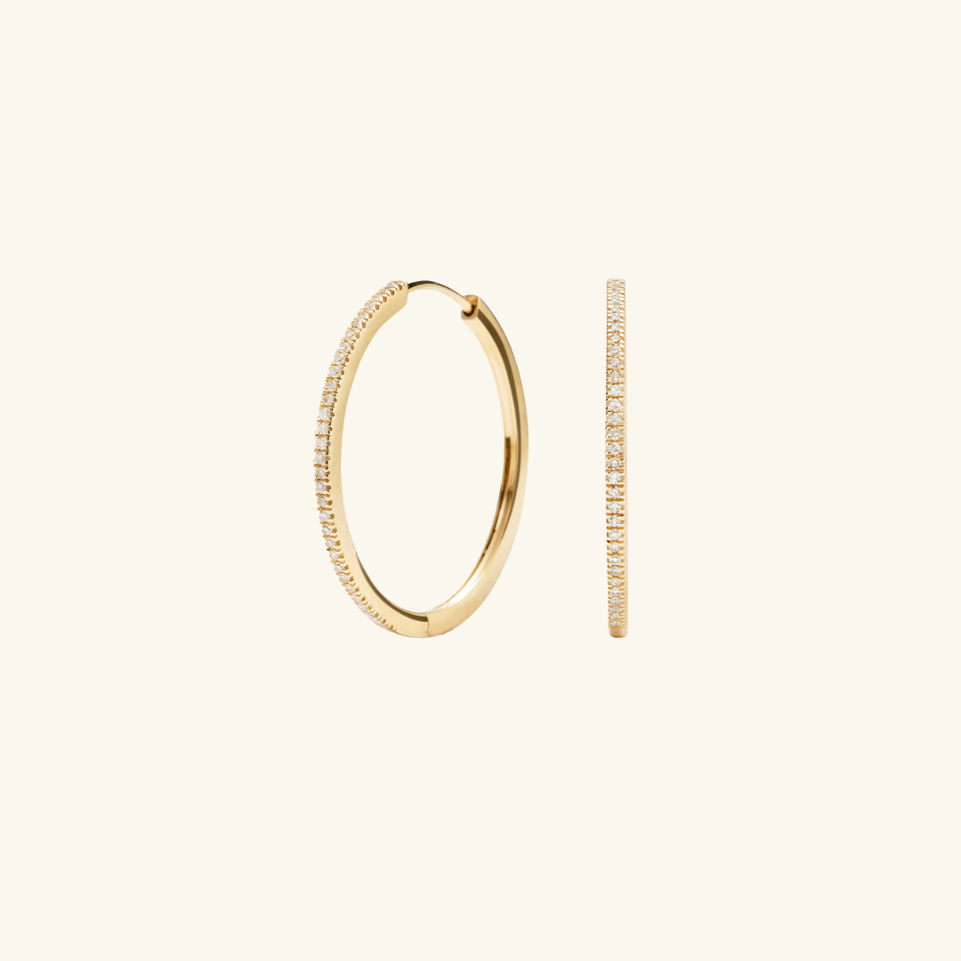 Pavé Moissanite Large Hoops