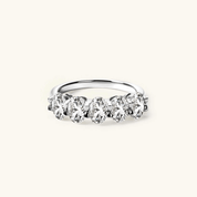2.5ct Moissanite Oval Half Eternity Ring