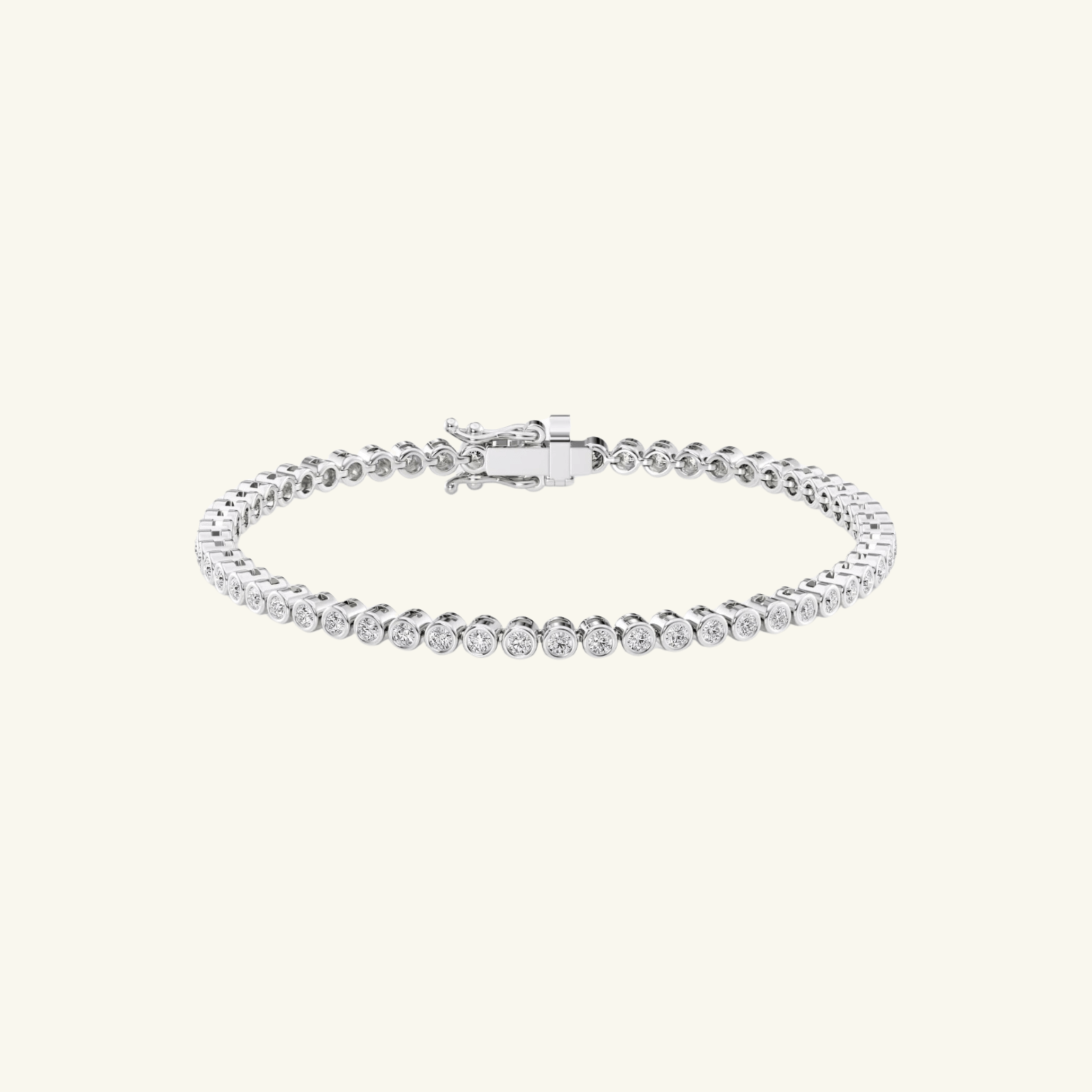 Bezel Moissanite Tennis Bracelet 3mm