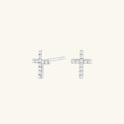 Moissanite Cross Stud Earrings