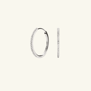 Pavé Moissanite Medium Hoops