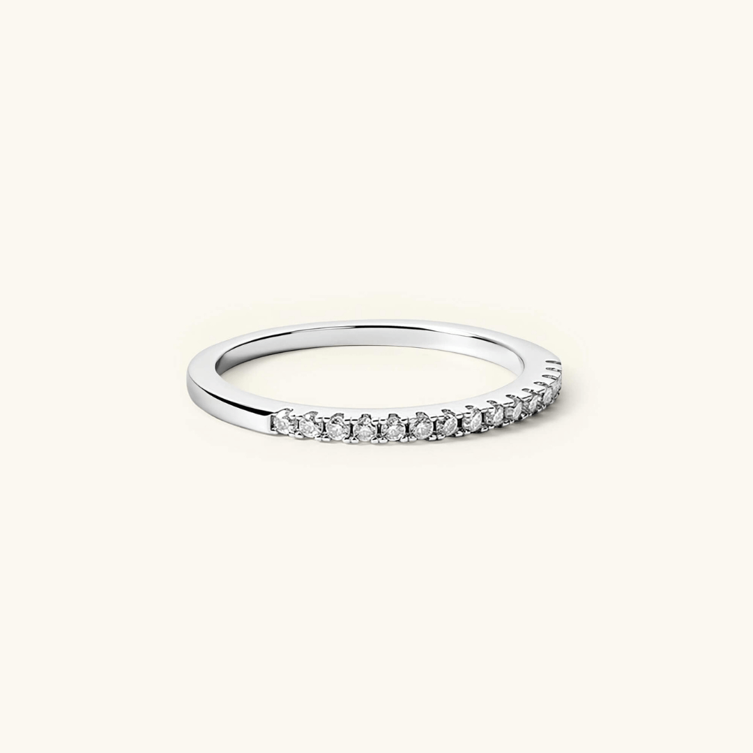 1.5mm Moissanite Half Eternity Ring