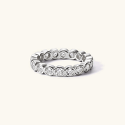 4mm Moissanite Round Cut Bezel Eternity Ring