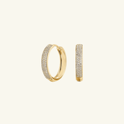 Bold Pavé Moissanite Medium Hoops