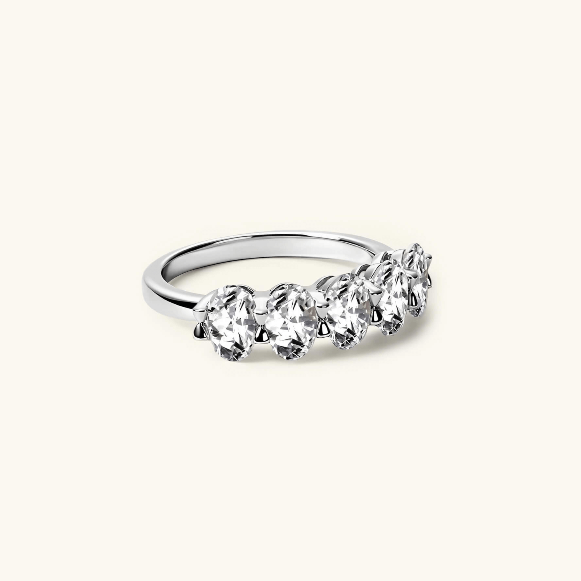 2.5ct Moissanite Oval Half Eternity Ring