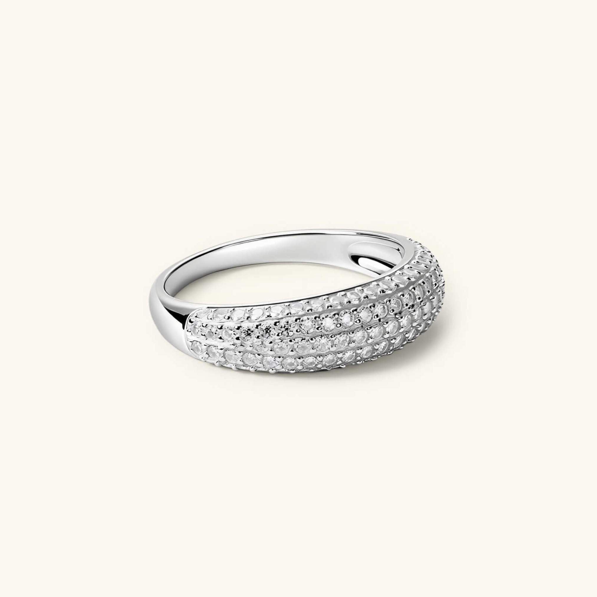 Pavé Moissanite Slim Dome Ring