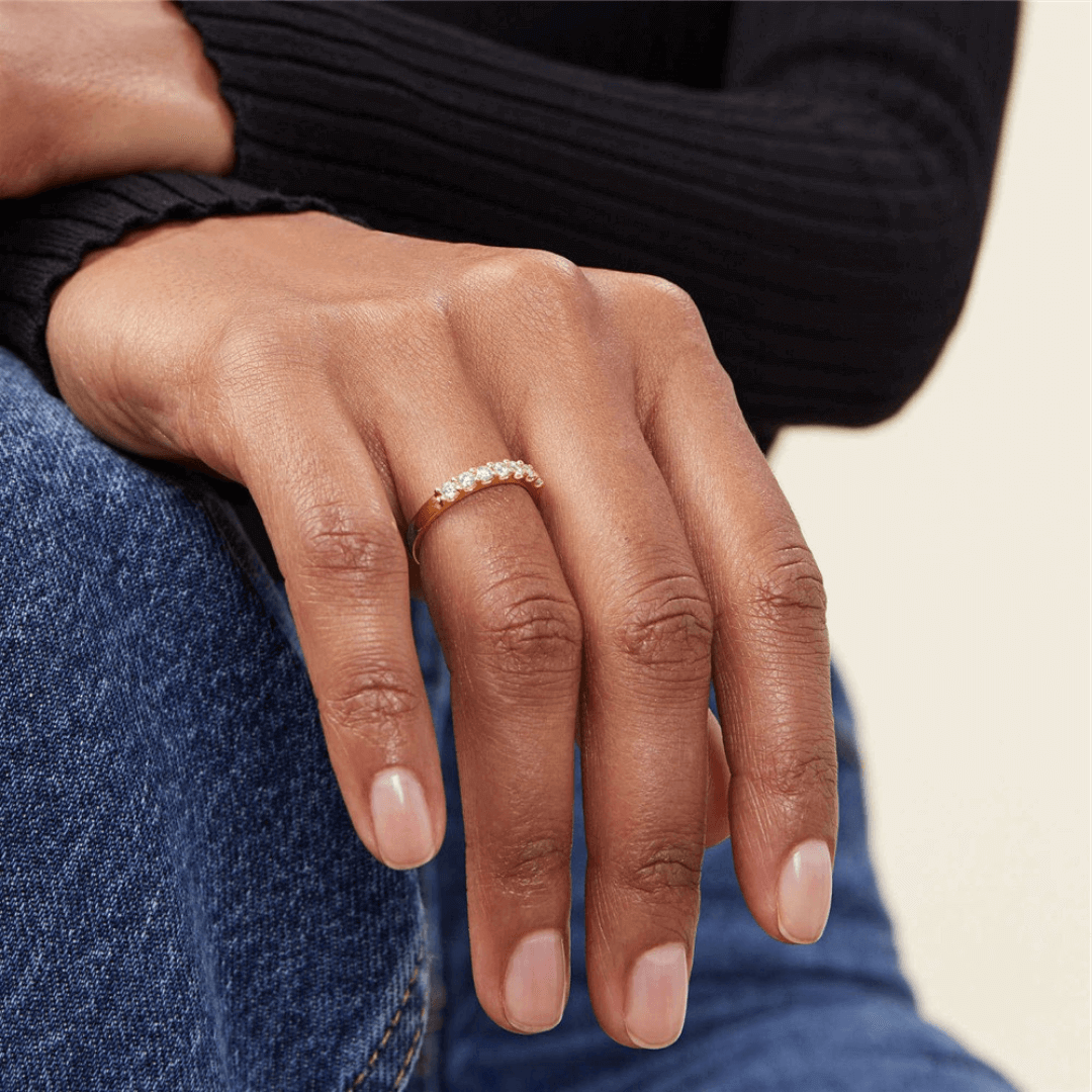 2.5mm Moissanite Half Eternity Ring