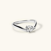 Moissanite Slim Dome Figure Ring